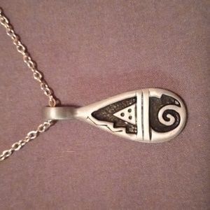 Pewter Ocean/Mountain Necklace